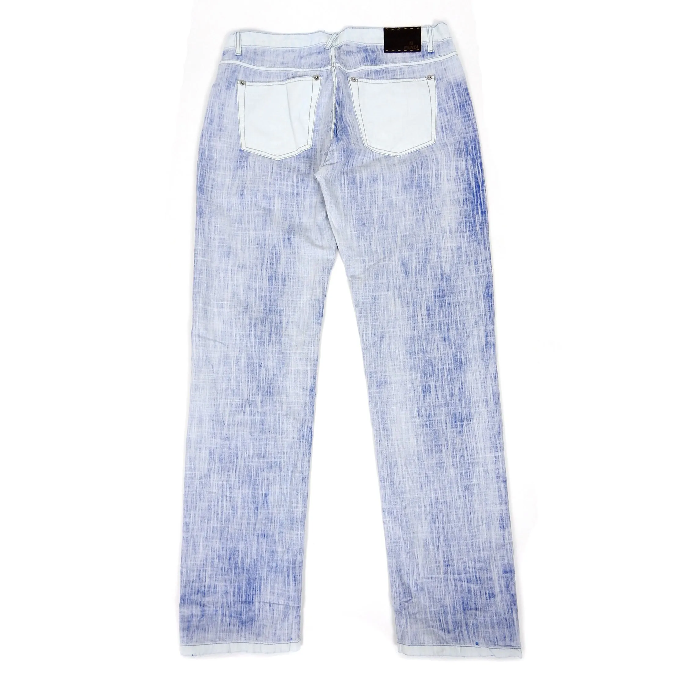 Fendi 2 Tone Trouser White/Blue Size 36