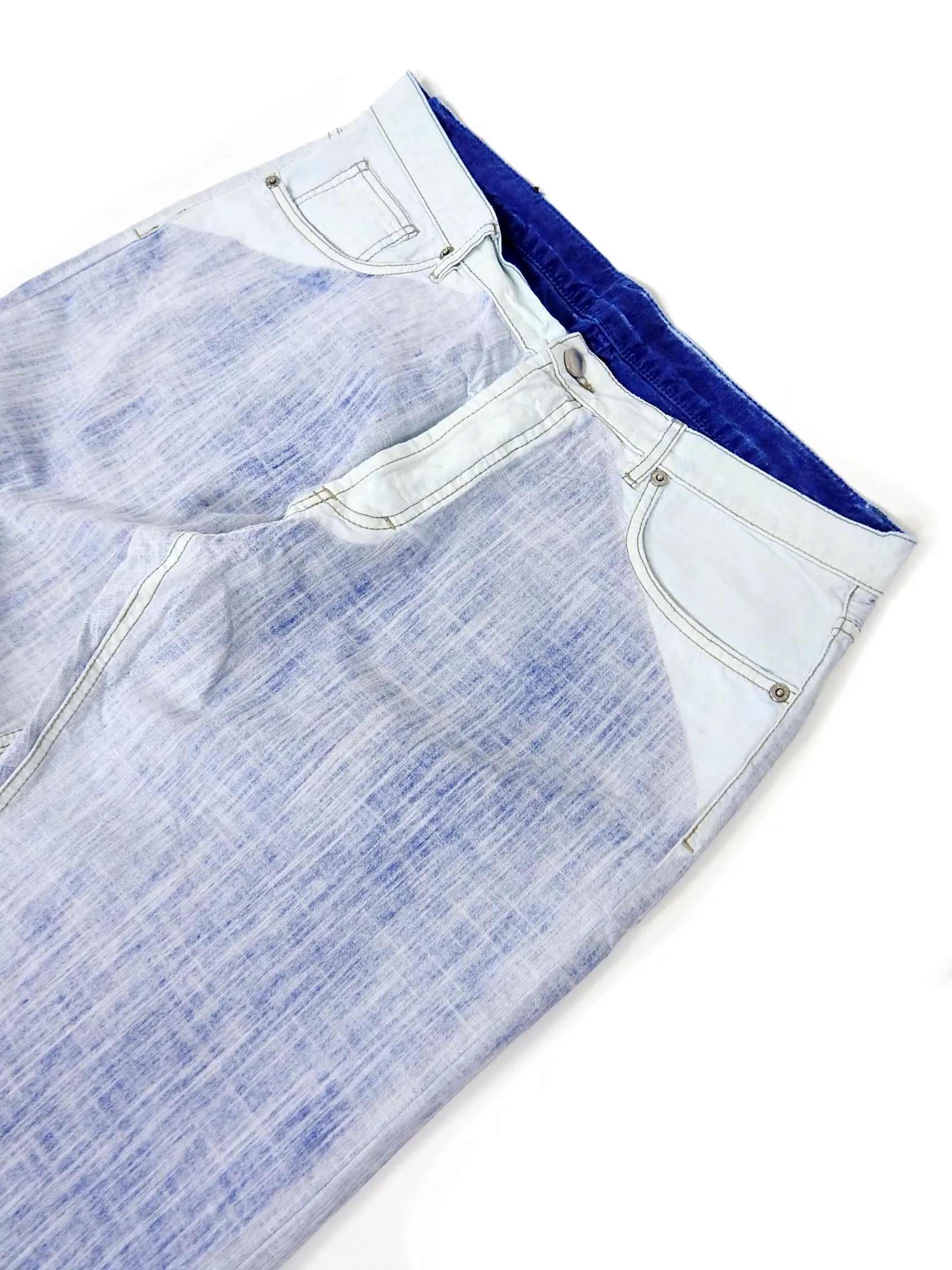 Fendi 2 Tone Trouser White/Blue Size 36