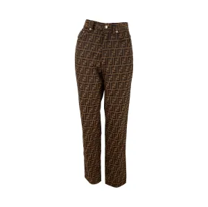 Fendi Brown Classic Logo Pants