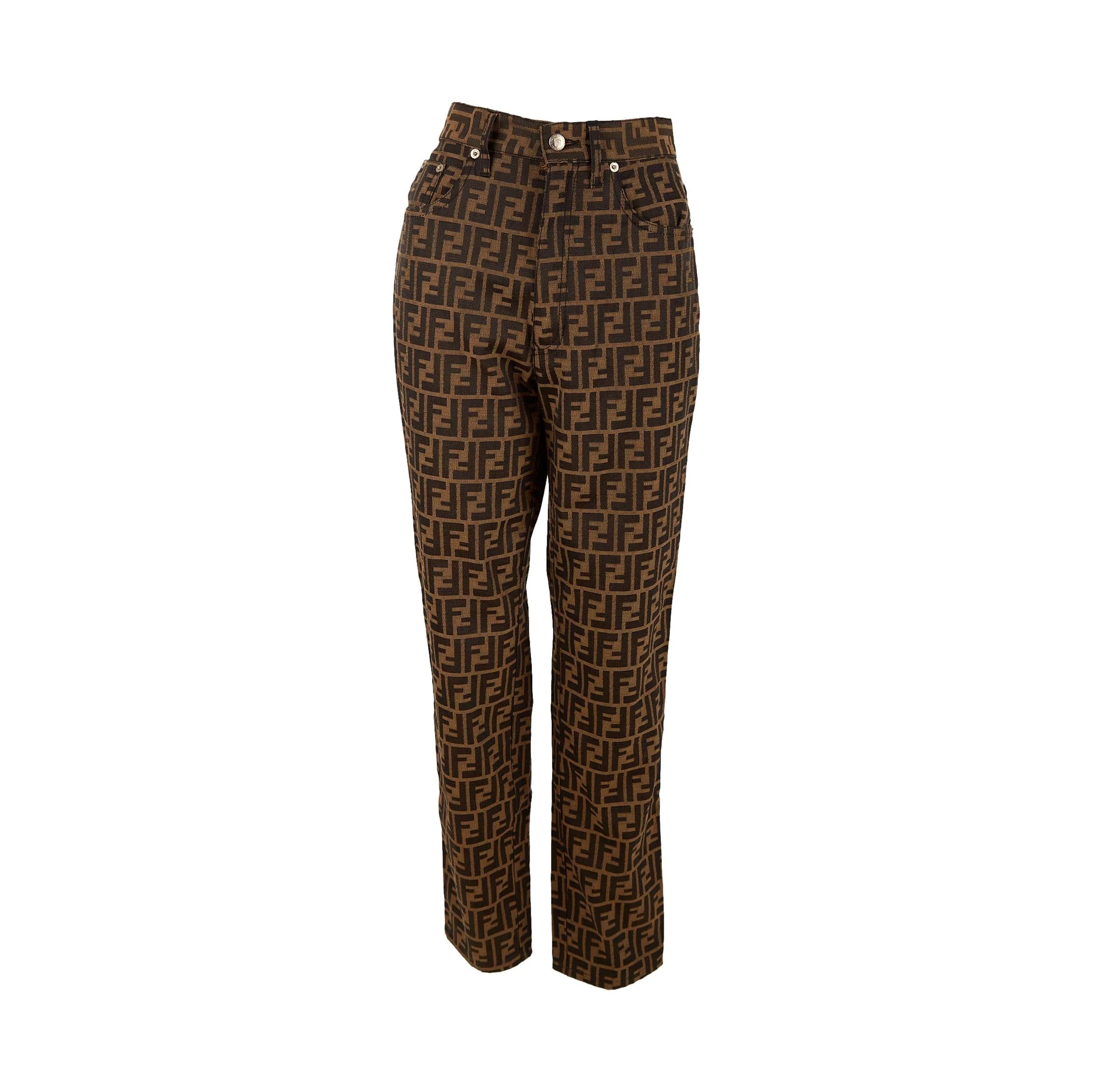 Fendi Brown Classic Logo Pants