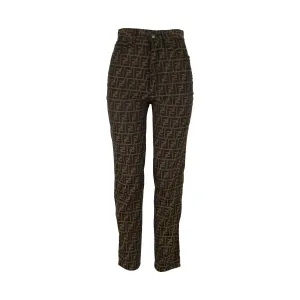 Fendi Brown Logo Pants