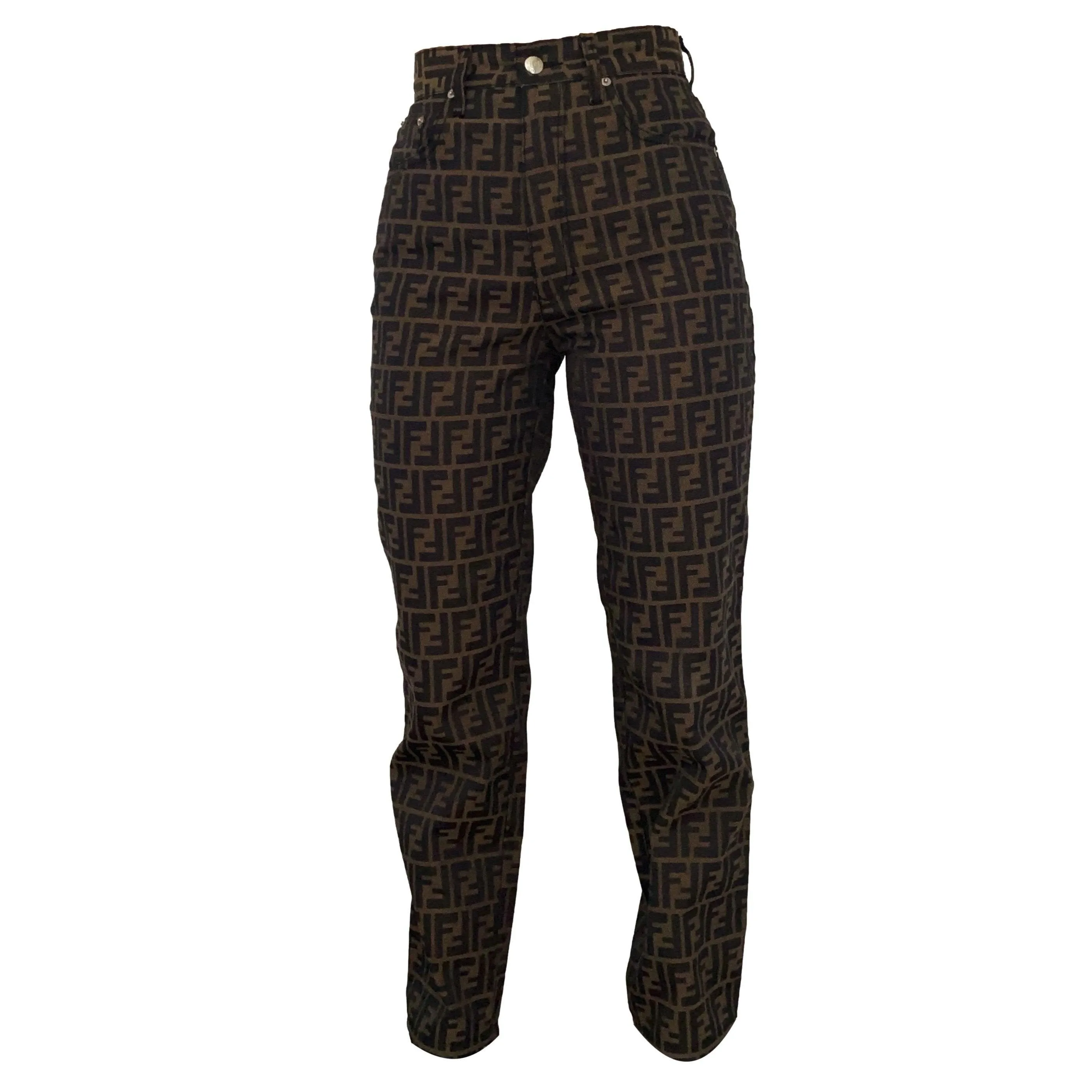 Fendi Brown Zucca Pants