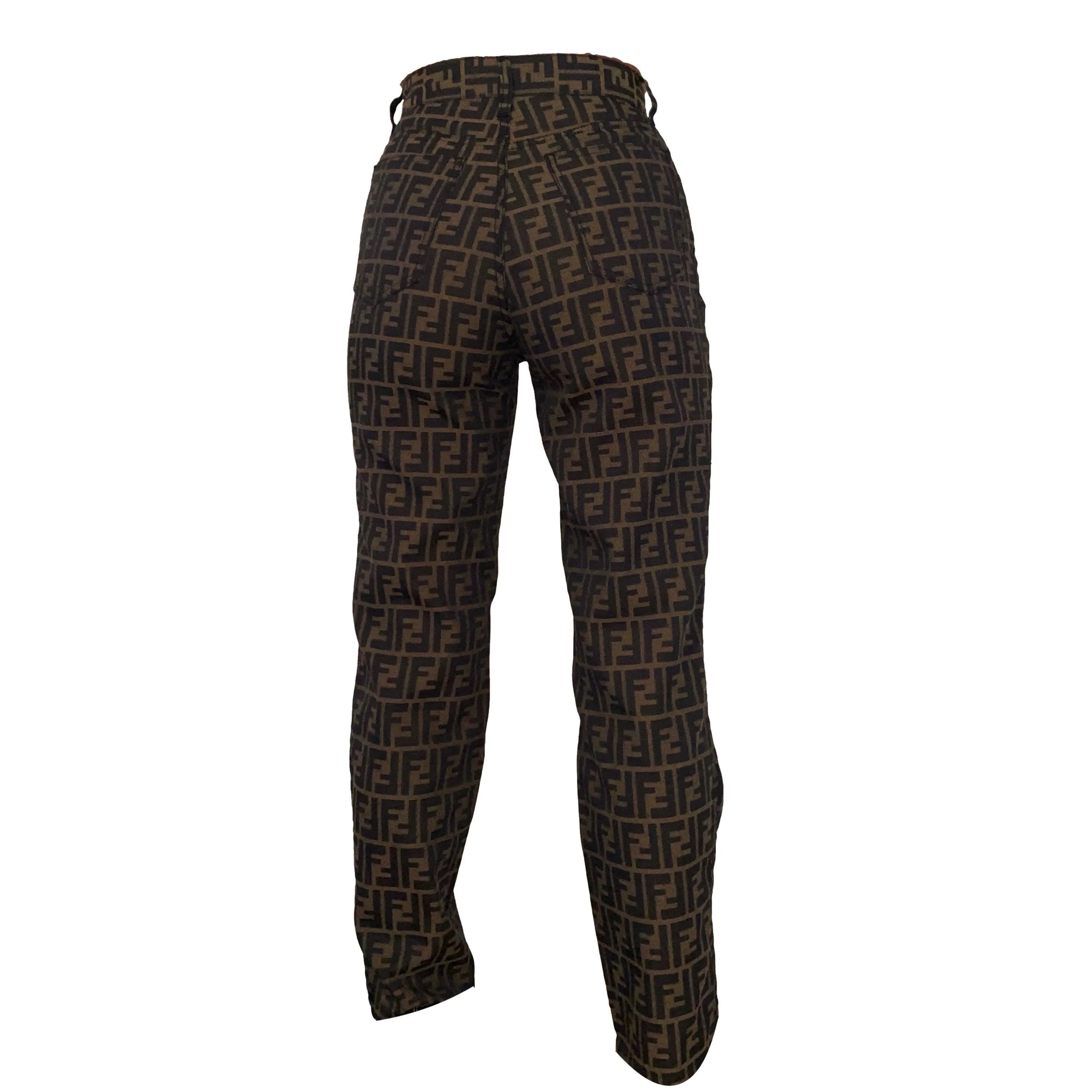 Fendi Brown Zucca Pants