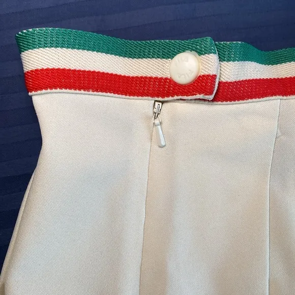 FILA Tennis Shirt  White Pleated Skirt with Striped Waistband