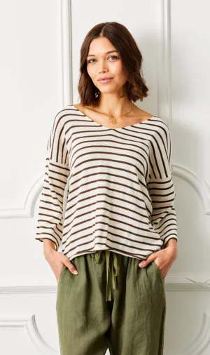 Finola Stripe Knit w/ wide Sleeve