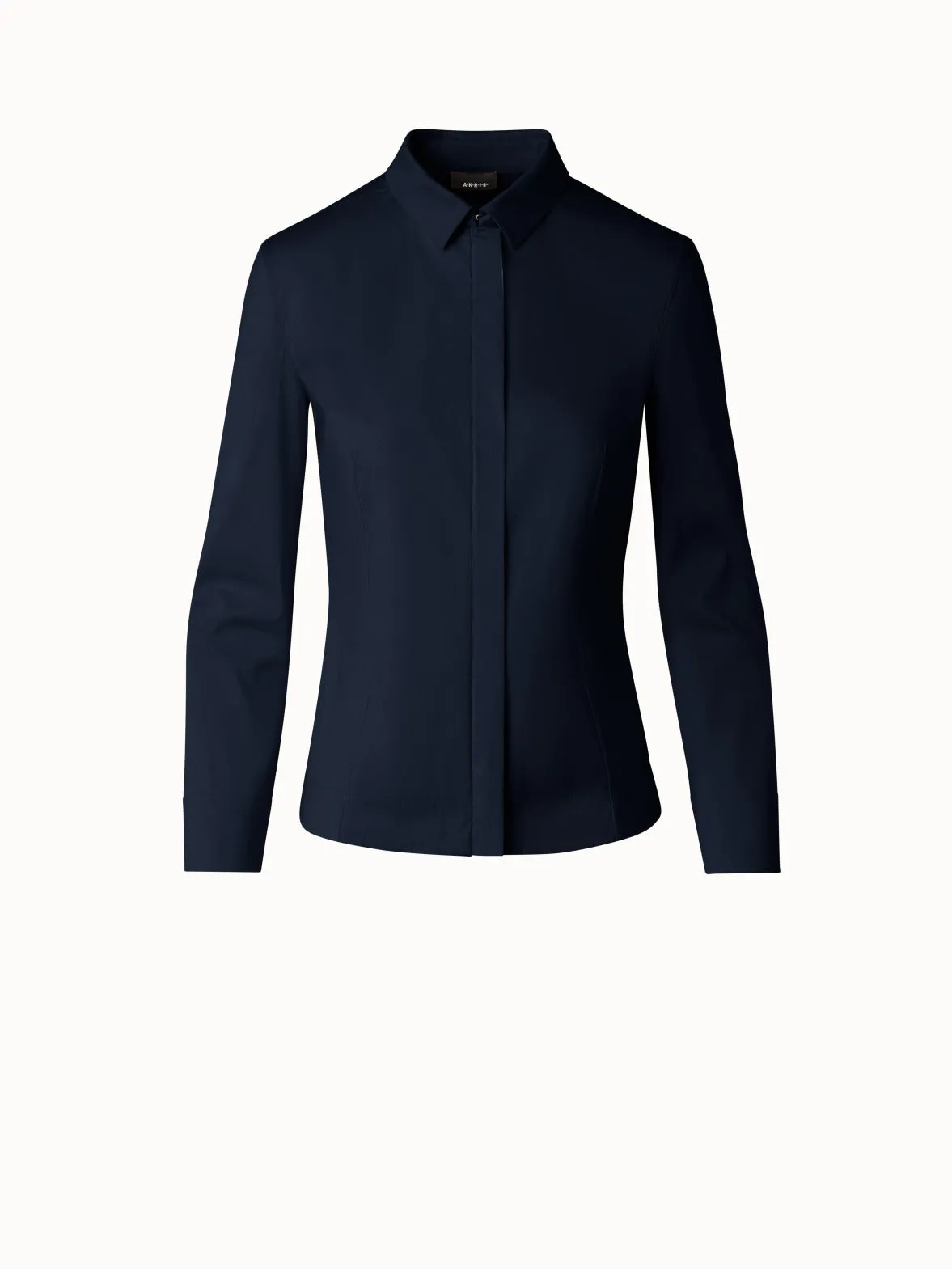 Fitted Cotton Blouse with Stretch