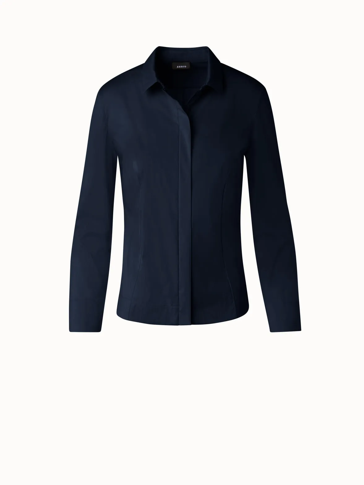 Fitted Cotton Blouse with Stretch
