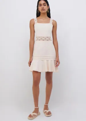 Flora Macrame Strap Mini Dress (Chantilly)