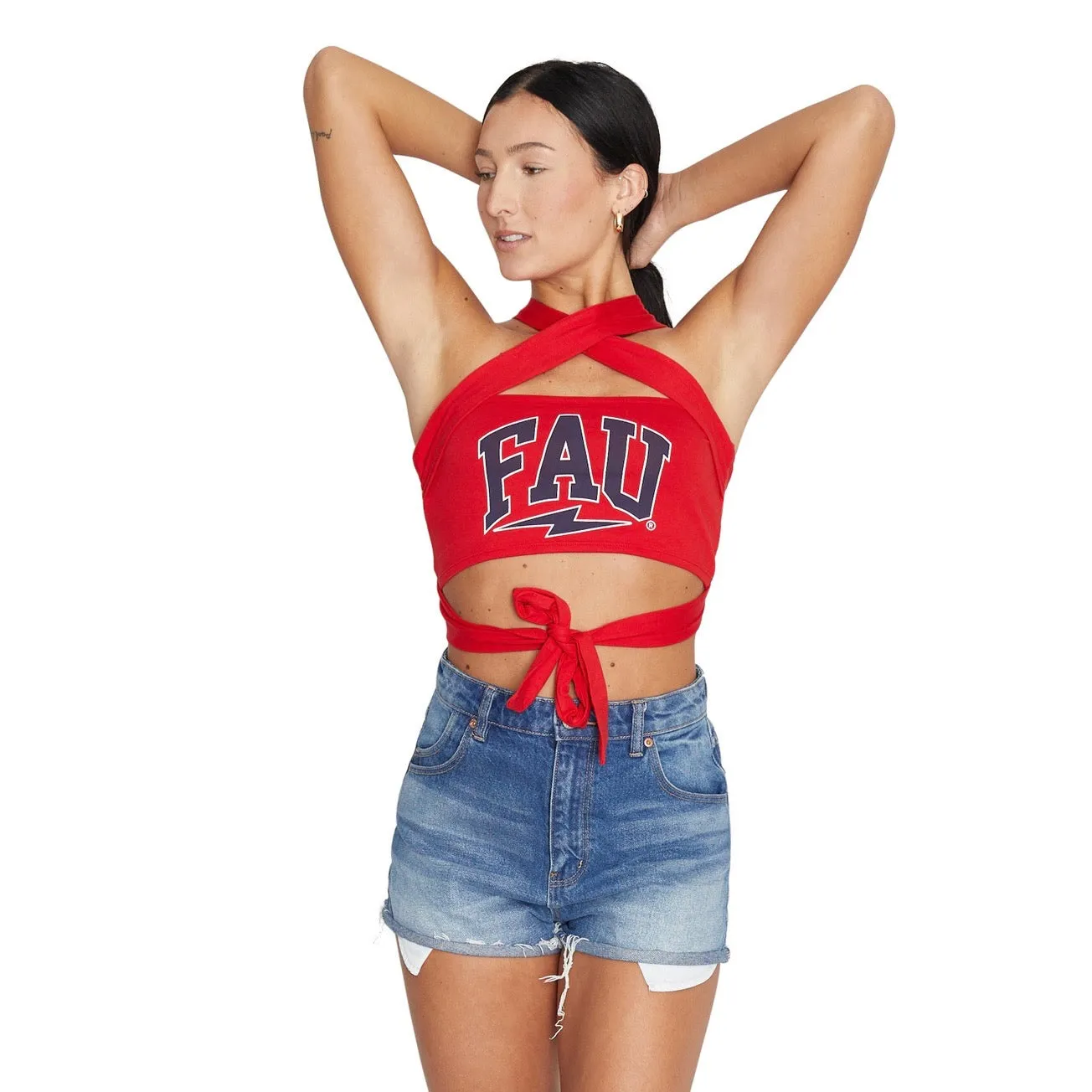 Florida Atlantic Owls Red Multi Way Bandeau Top