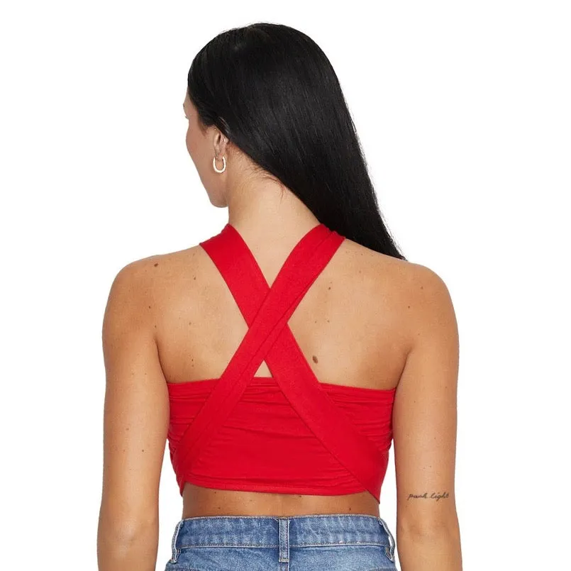 Florida Atlantic Owls Red Multi Way Bandeau Top