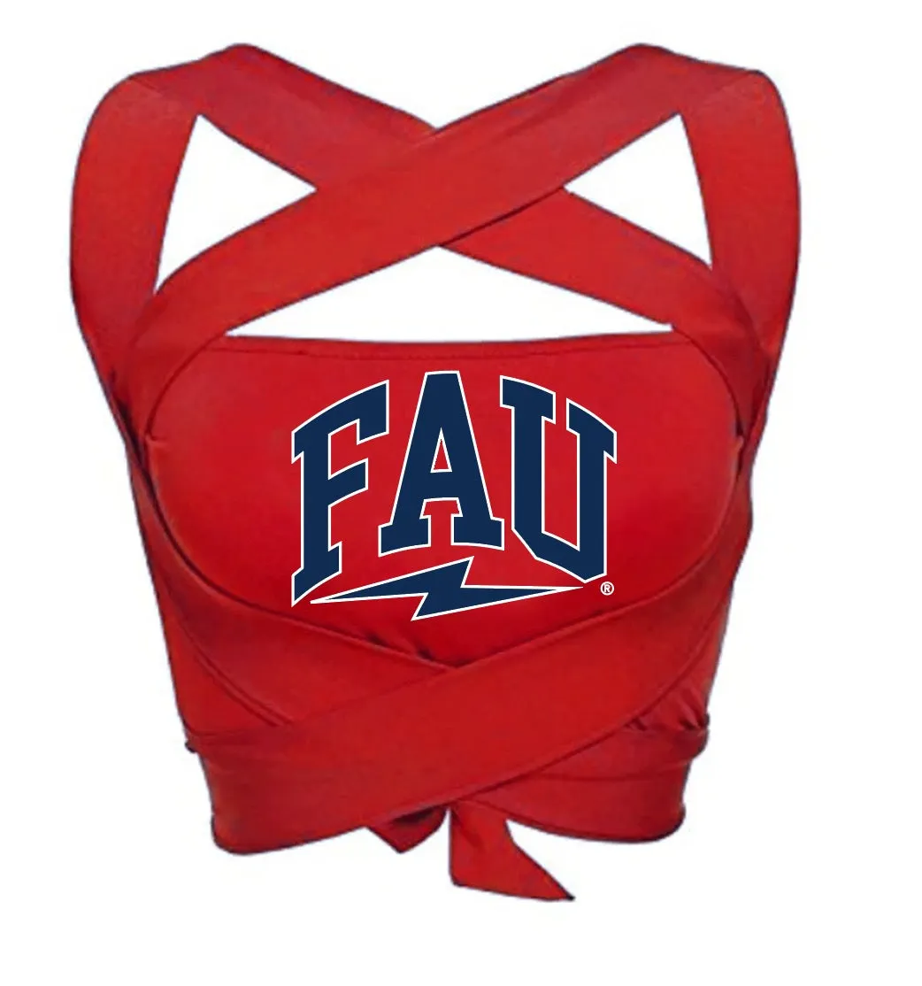 Florida Atlantic Owls Red Multi Way Bandeau Top