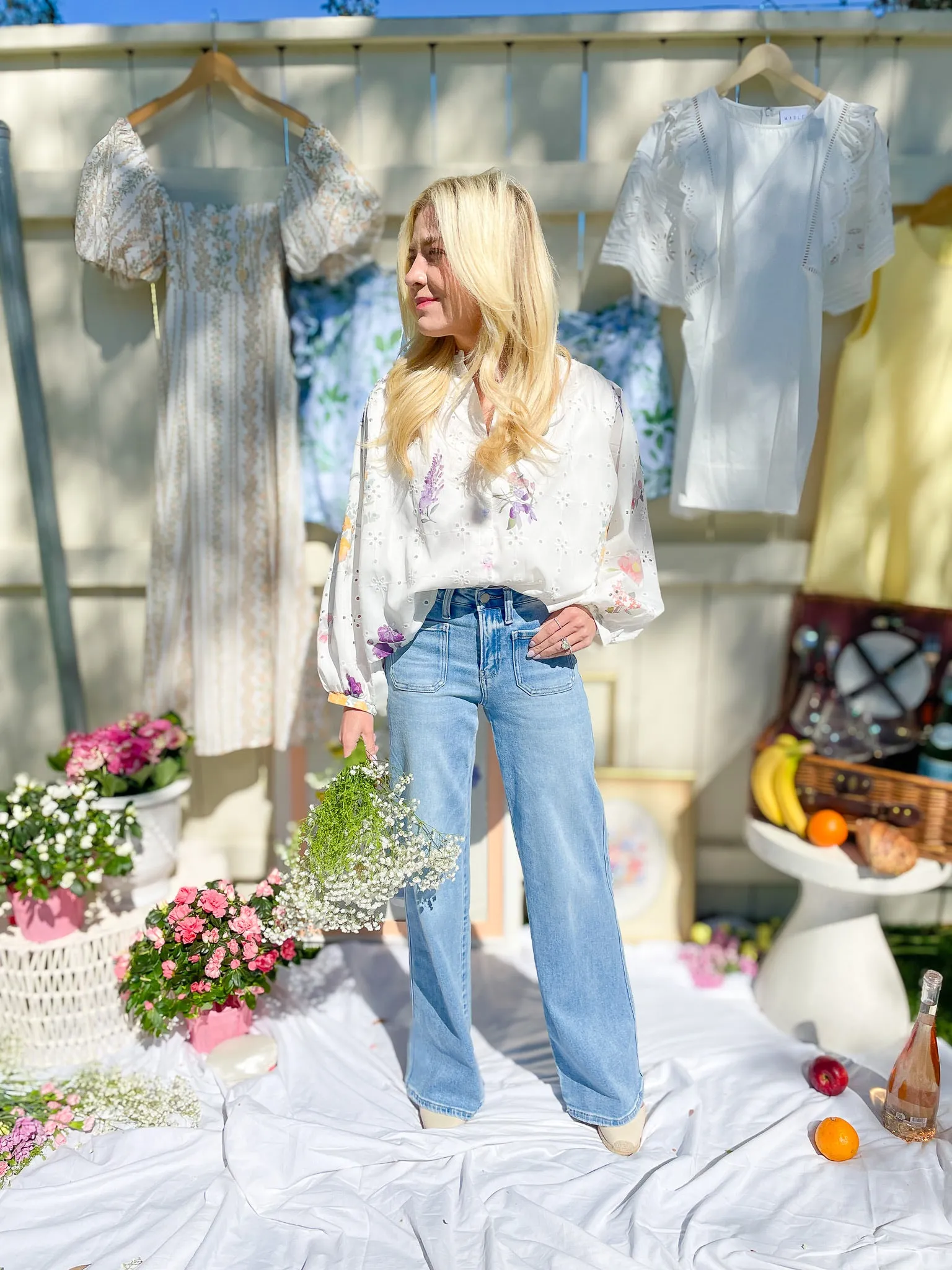 Flower Patch Long Sleeve Blouse