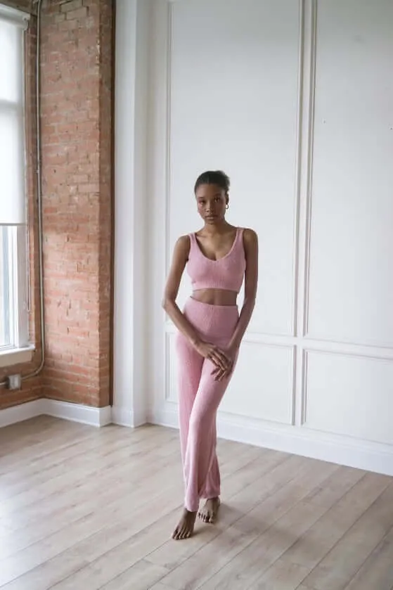 Fluffy Bralette Top and Pants Set