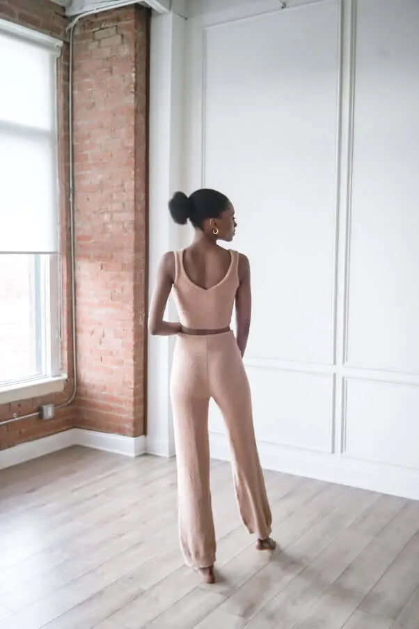 Fluffy Bralette Top and Pants Set