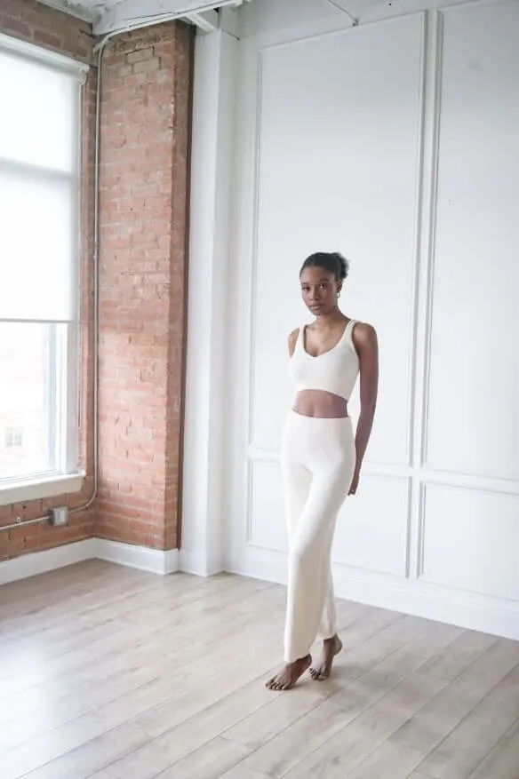 Fluffy Bralette Top and Pants Set