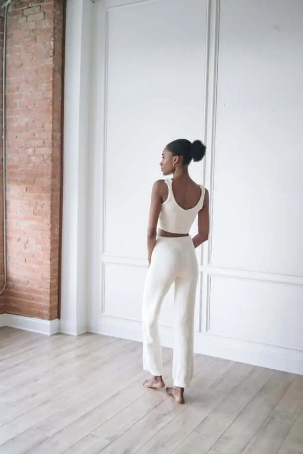 Fluffy Bralette Top and Pants Set