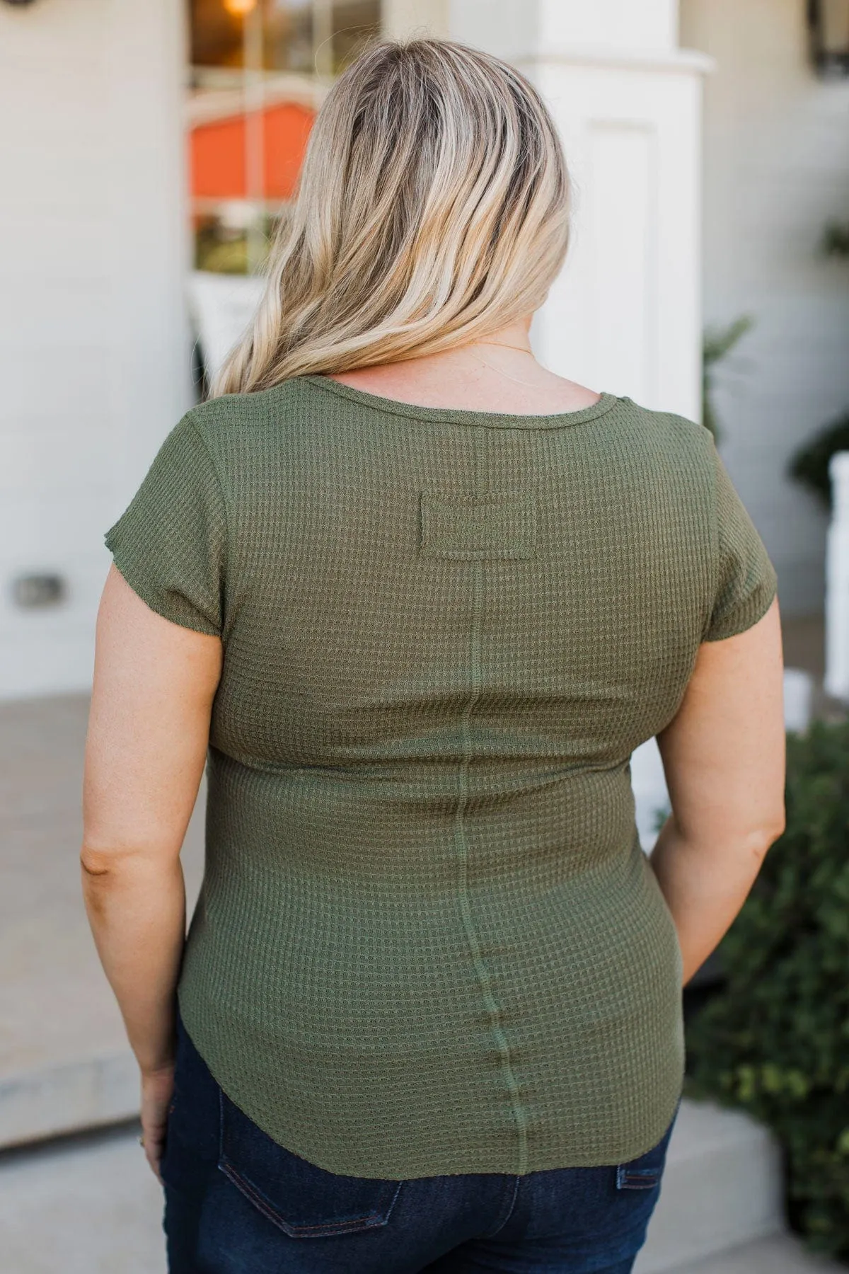 Focus On Positives Cap Sleeve Top- Olive