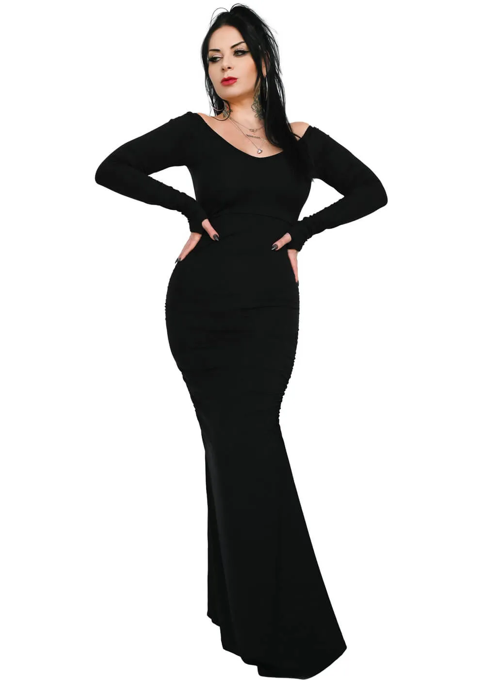 Foxblood Morticia Maxi Dress Black