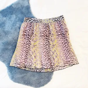 Ganni Leopard Print Pleated Skirt in Multicolor
