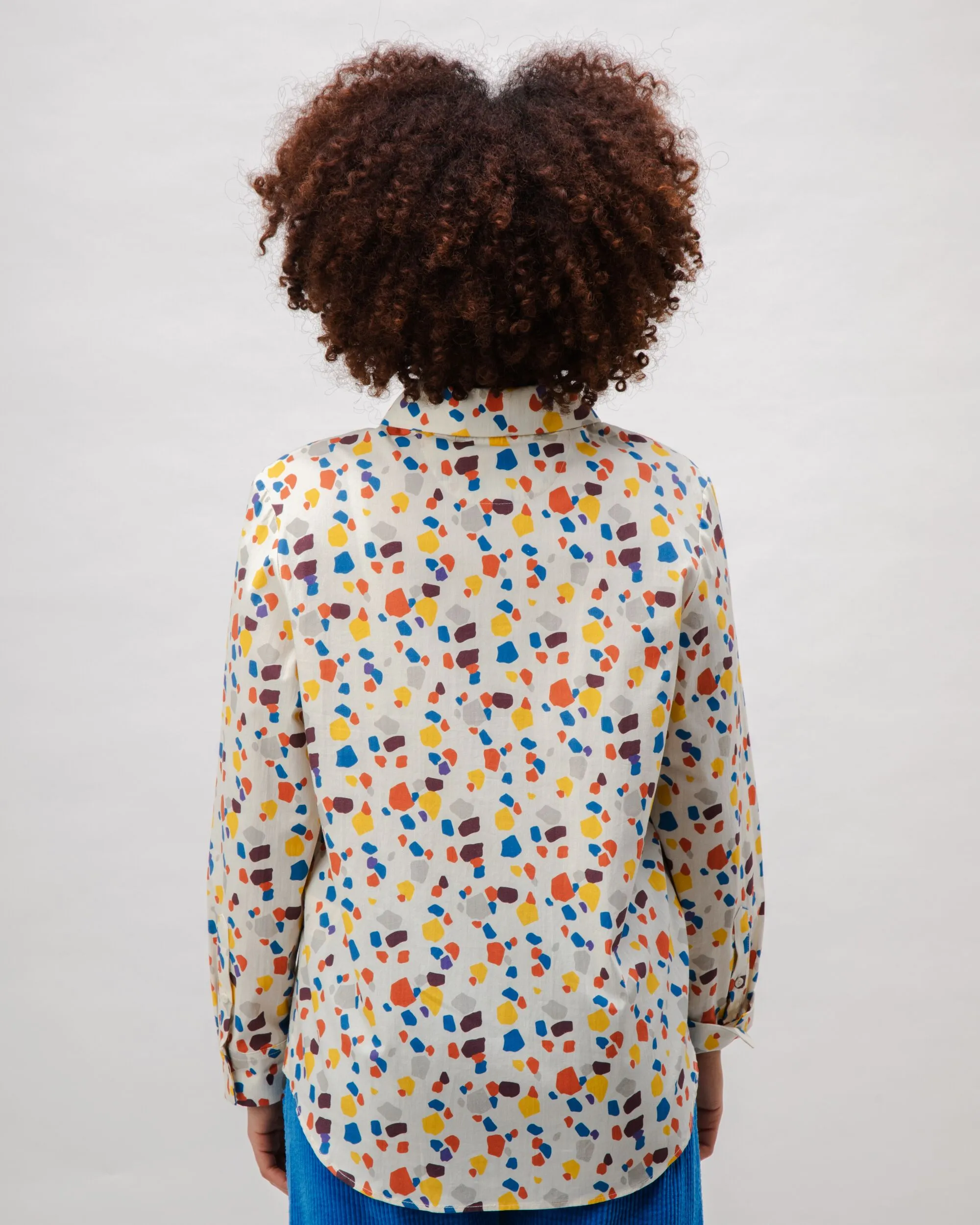 Geo Cotton Blouse Ecru