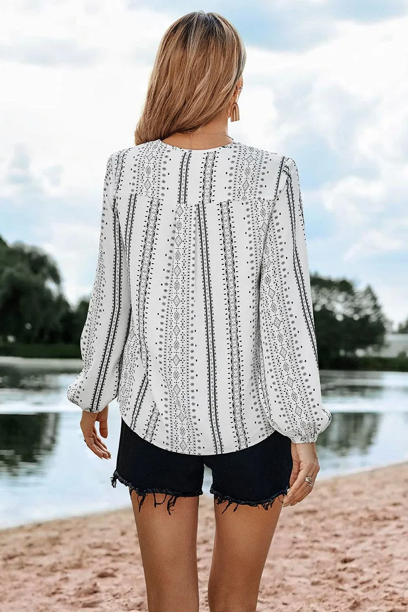 Geo Vertical Stripe Blouse