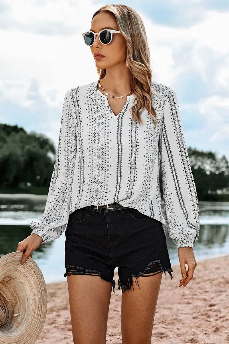 Geo Vertical Stripe Blouse