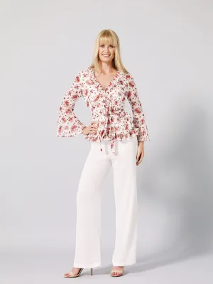 GIBBA Silk Printed Wrap Top