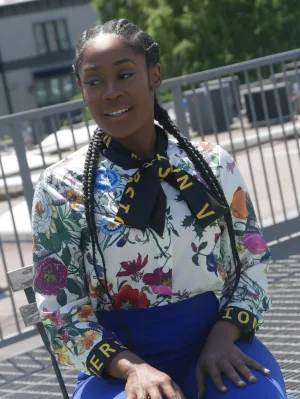 GOLD COLLAR PRINT TOP (one size)