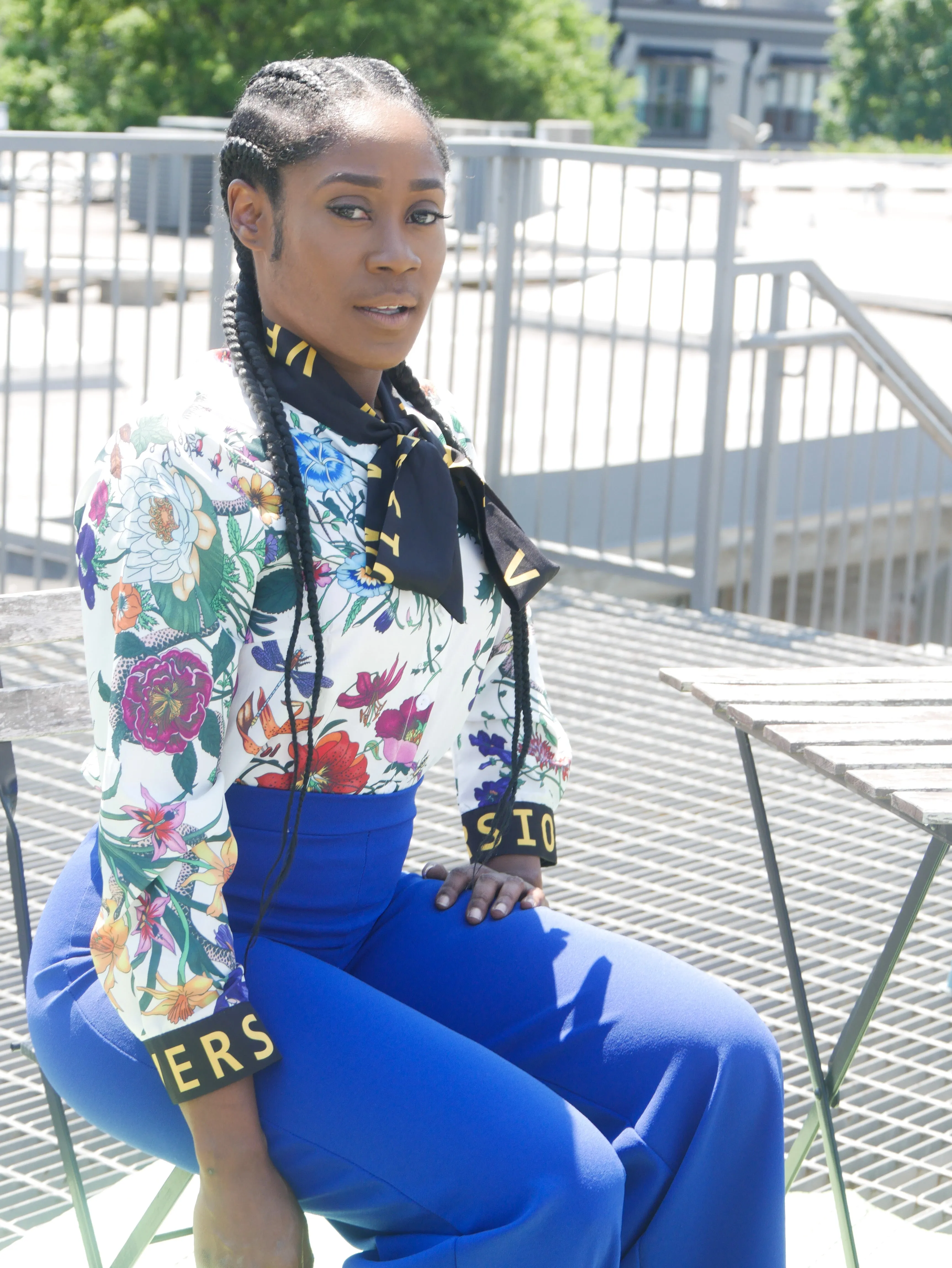 GOLD COLLAR PRINT TOP (one size)