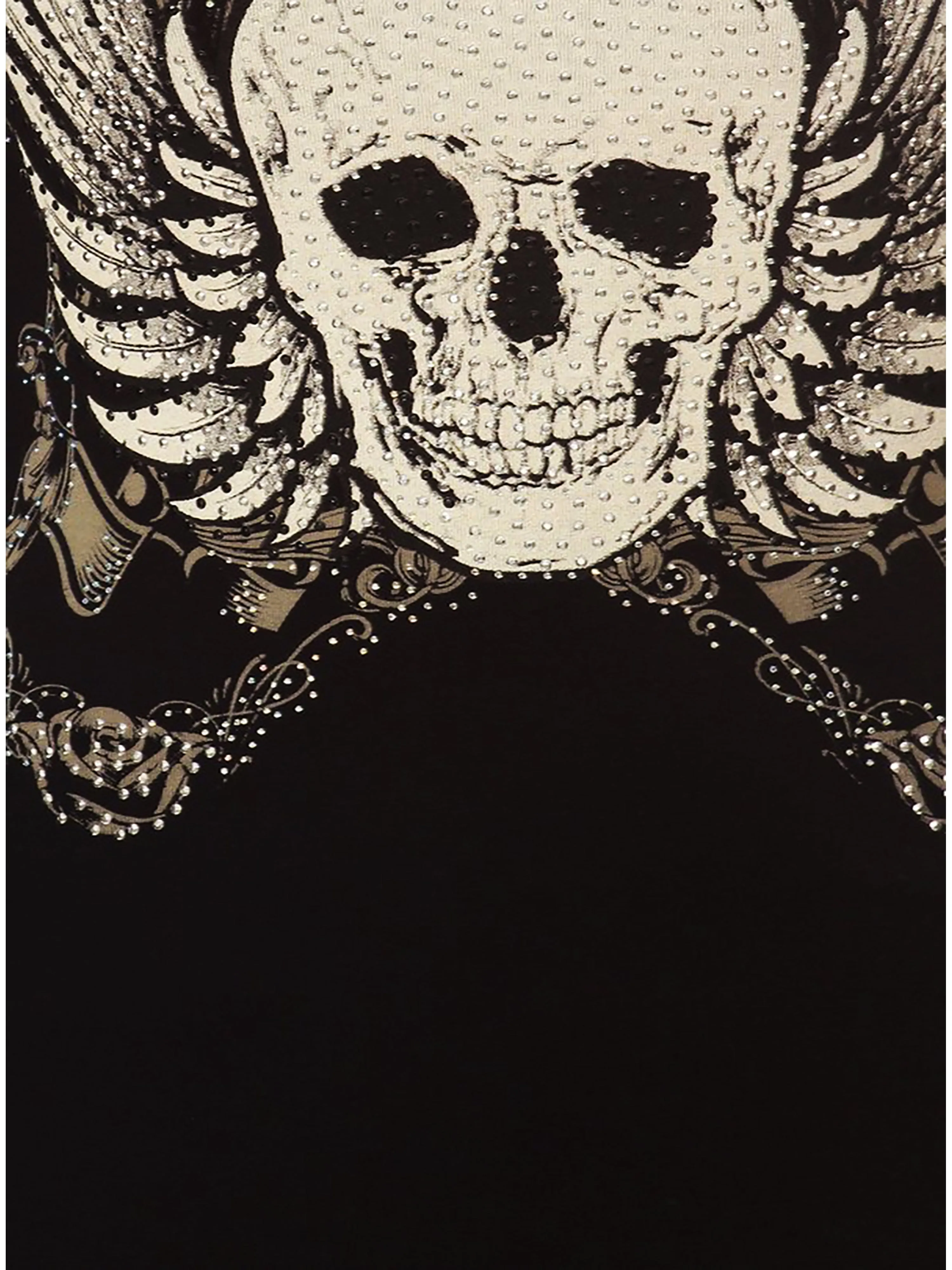Gothic Skull Tattoo V-Neck Top