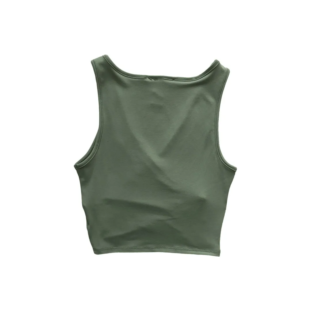 Grace Crossover Crop Top - Sage
