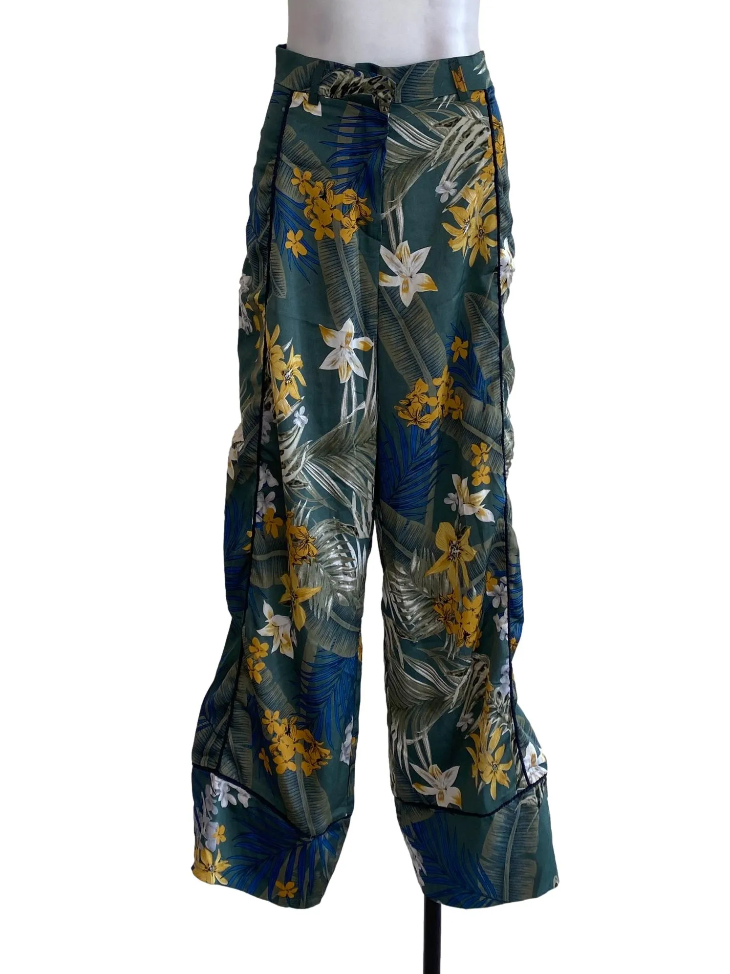 Green Floral Pants