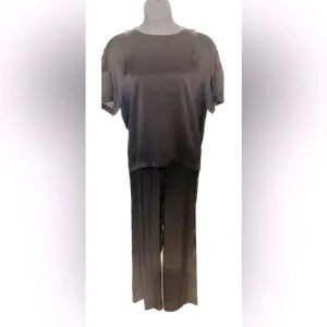 GREY Silk Ombré Lounge SET. Top &amp; Pant  LARGE ONLY Badgley Mischka