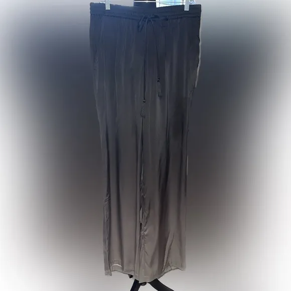 GREY Silk Ombré Lounge SET. Top &amp; Pant  LARGE ONLY Badgley Mischka