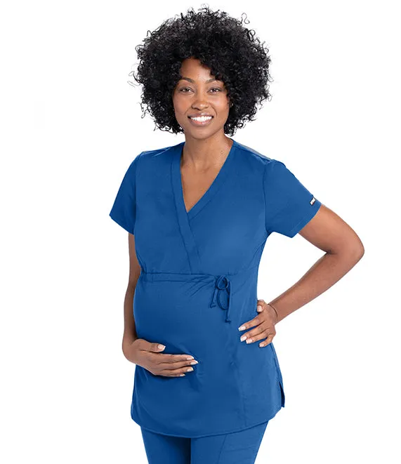 GREY'S ANATOMY 2PKT MOCK WRAP MATERNITY TOP