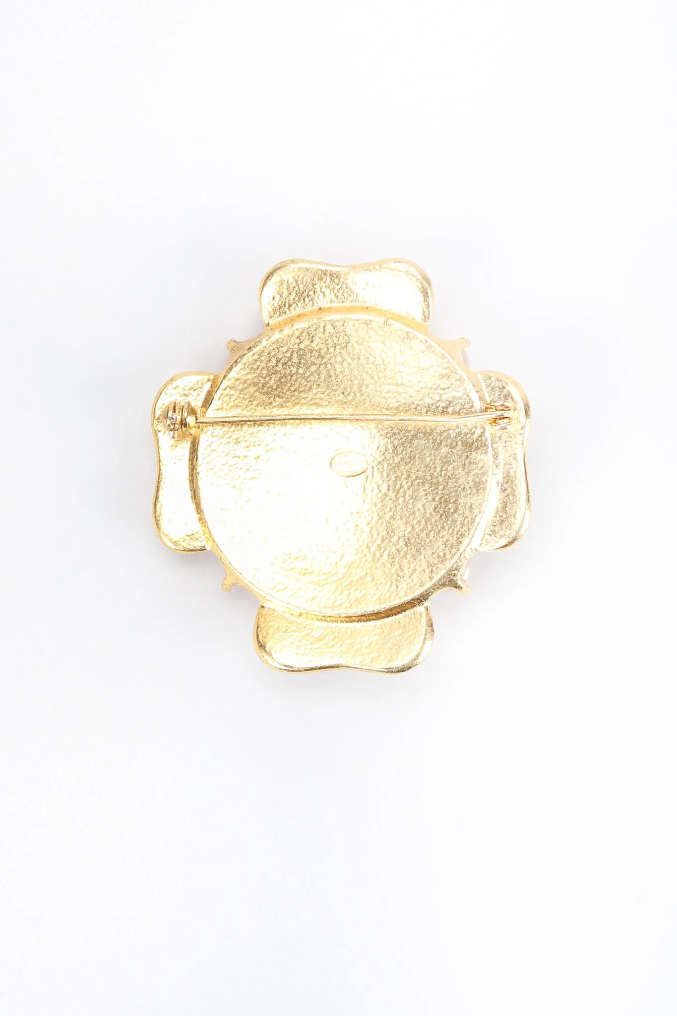 Gripoix Clover CC Brooch