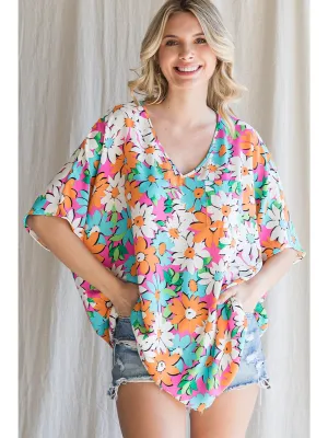 Groovy V Neck Dolman Blouse