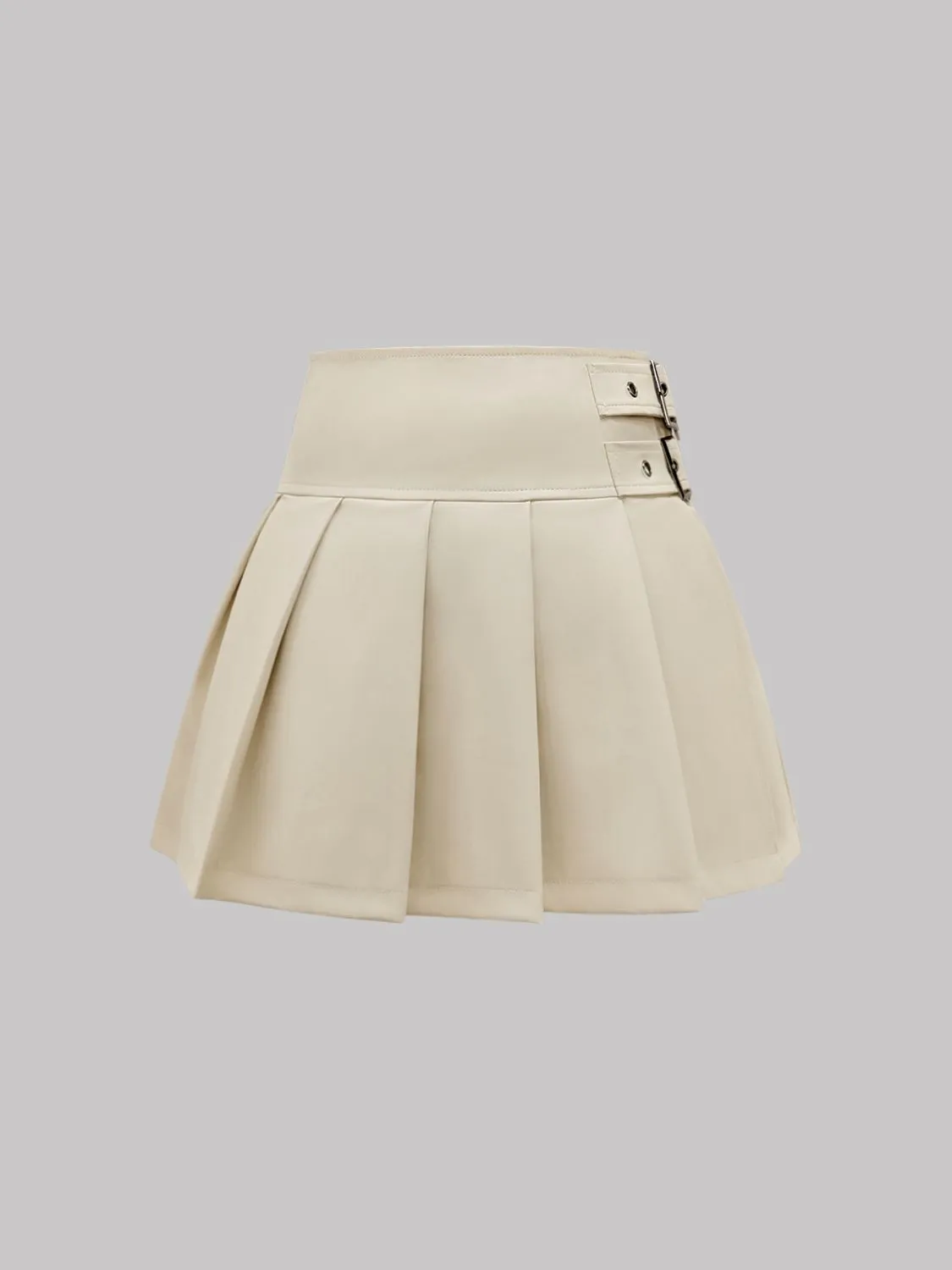 Hazel Blues® |  Buckle Decor Pleated Mini Skirt