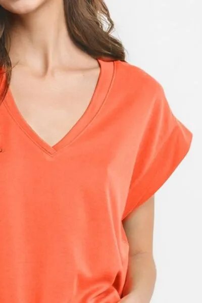 Hazel Blues® |  Ces Femme Modal V-Neck Cap Sleeve T-Shirt