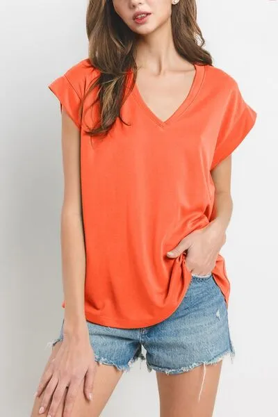 Hazel Blues® |  Ces Femme Modal V-Neck Cap Sleeve T-Shirt