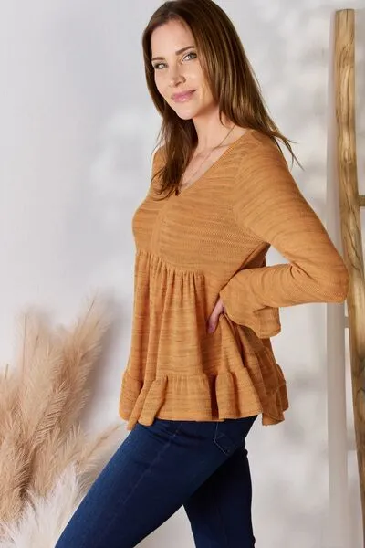 Hazel Blues® |  Hailey & Co V-Neck Flounce Sleeve Blouse