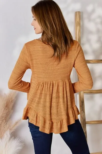 Hazel Blues® |  Hailey & Co V-Neck Flounce Sleeve Blouse