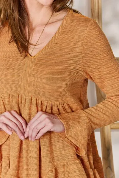 Hazel Blues® |  Hailey & Co V-Neck Flounce Sleeve Blouse