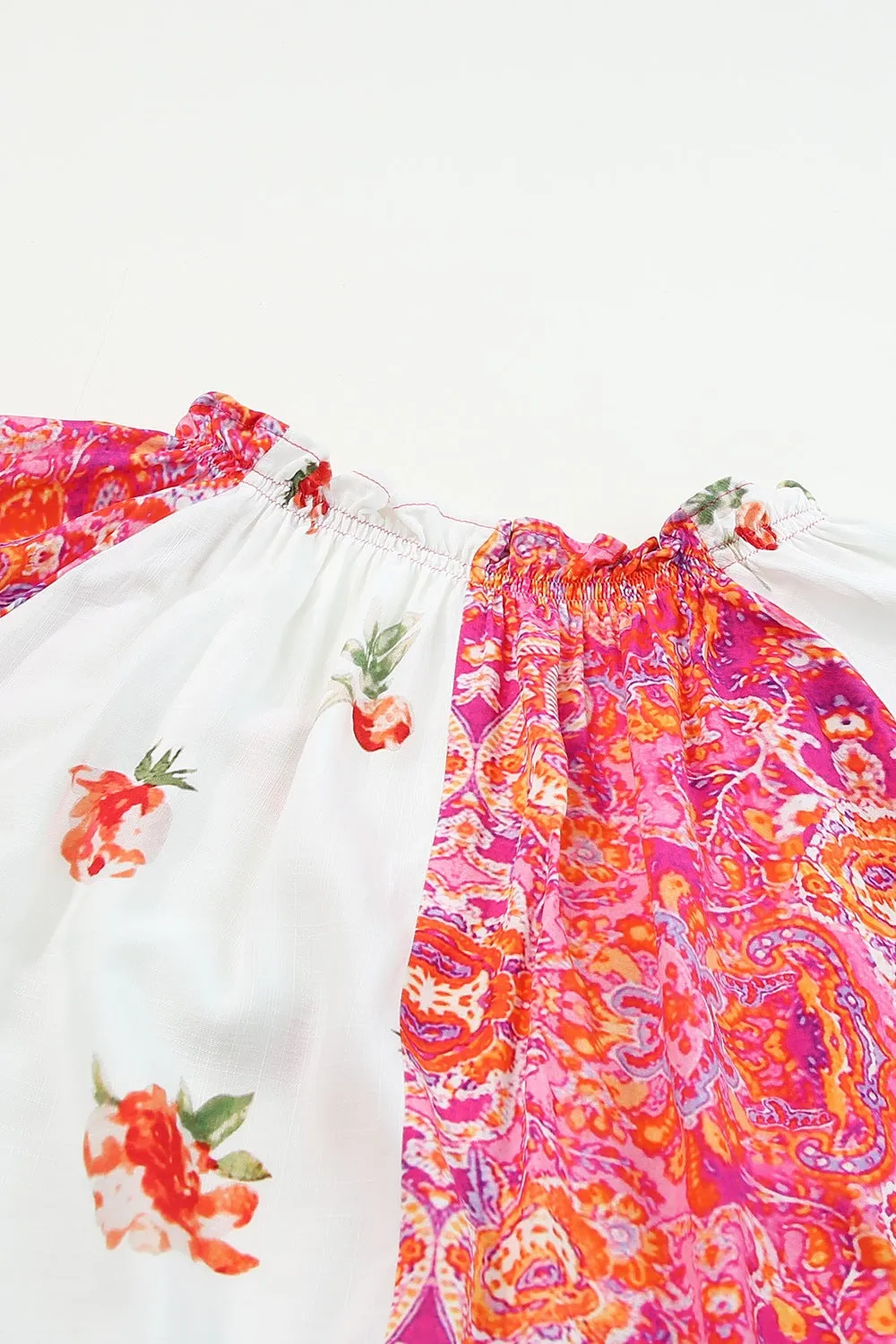 Hazel Blues® |  Printed V-Neck Short Sleeve Blouse