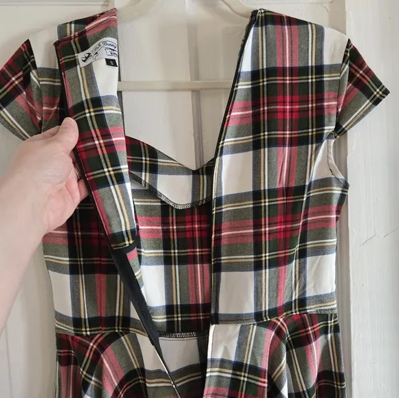Hell Bunny Vixen | Plaid Sweetheart Neckline Fit n' Flare Midi Dress Size Small