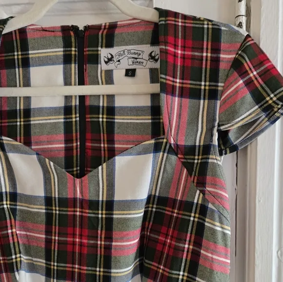 Hell Bunny Vixen | Plaid Sweetheart Neckline Fit n' Flare Midi Dress Size Small