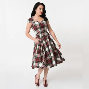 Hell Bunny Vixen | Plaid Sweetheart Neckline Fit n' Flare Midi Dress Size Small
