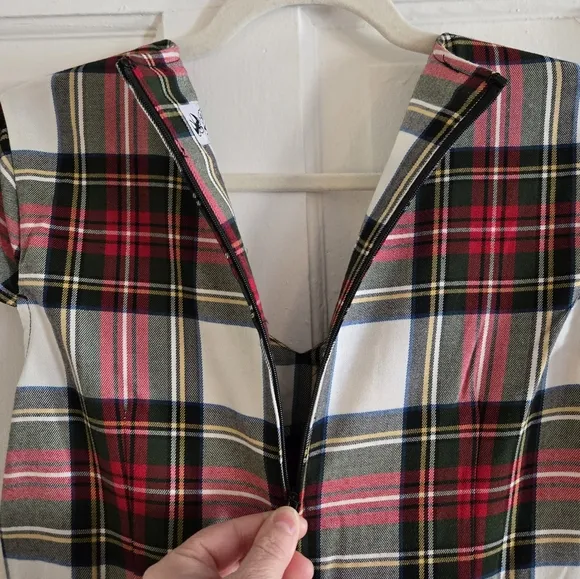Hell Bunny Vixen | Plaid Sweetheart Neckline Fit n' Flare Midi Dress Size Small