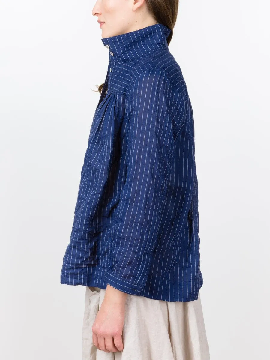 high collar blouse