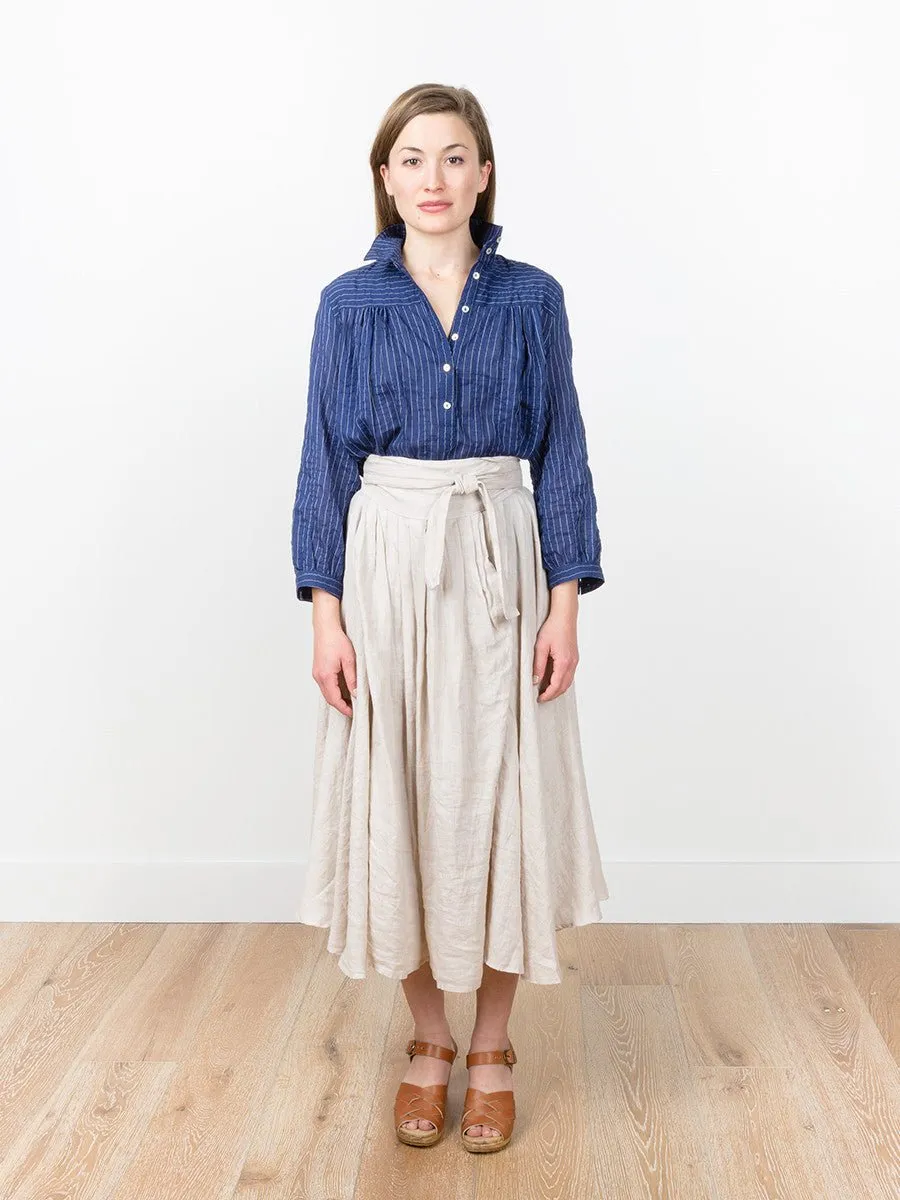high collar blouse